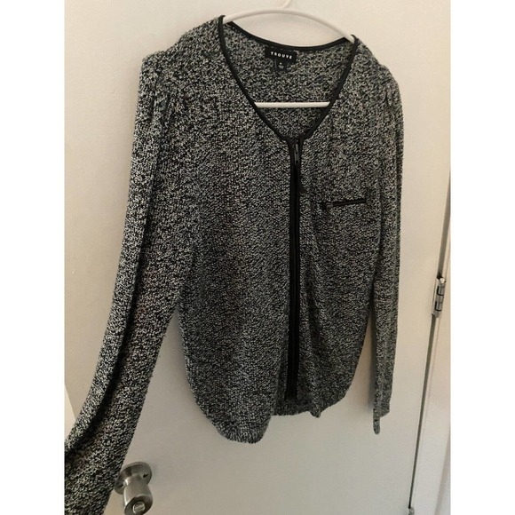 Trouve Women's Black Marled Cardigan Sweater medium - Picture 4 of 5